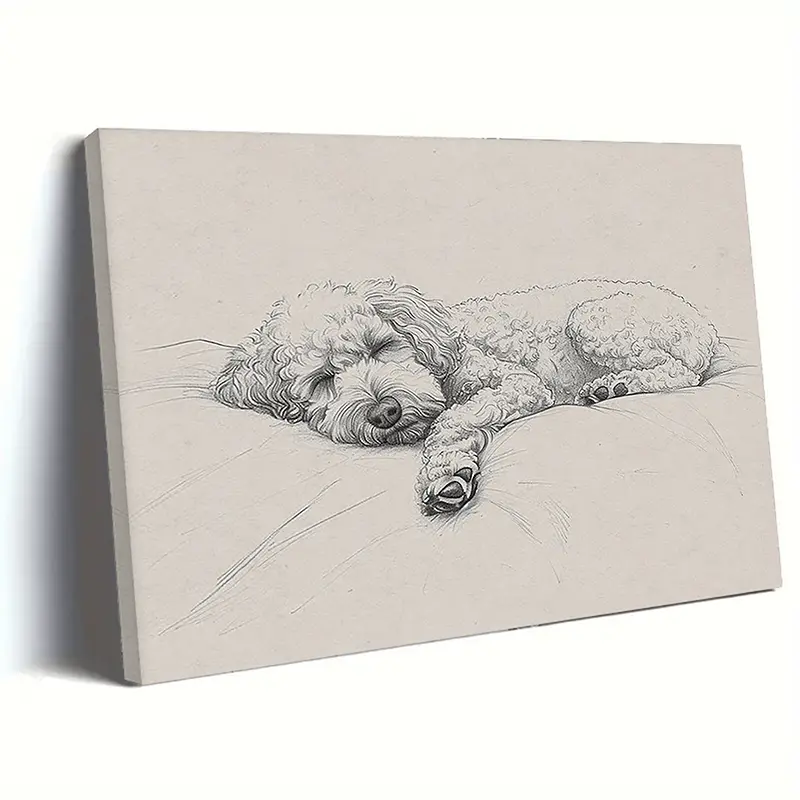 Vintage-Style Dog Canvas Wall Art UV-Protected Fade-Resistant Waterproof Perfect Home Decor & Holiday Gift, Ready to Hang canvas wall art