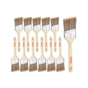 VEVOR Paint Brushes, 12 Piece Angle Paint Brush, Treated Wood Handle, Paint Brush Set for All Latex and Oil Paints & Stains, Wood Stain Brushes for Cabinets, Walls, Fences, Interior & Exterior Use