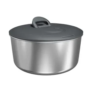 Stainless Steel Easy Spin Salad Spinner – Large Size (4–6 Servings) with Quick Dry System & Serving Bowl