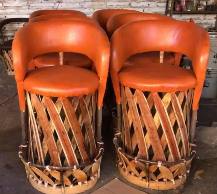 Mexican Barstool Handmade Equipal Cancun Chair-  Traditional
