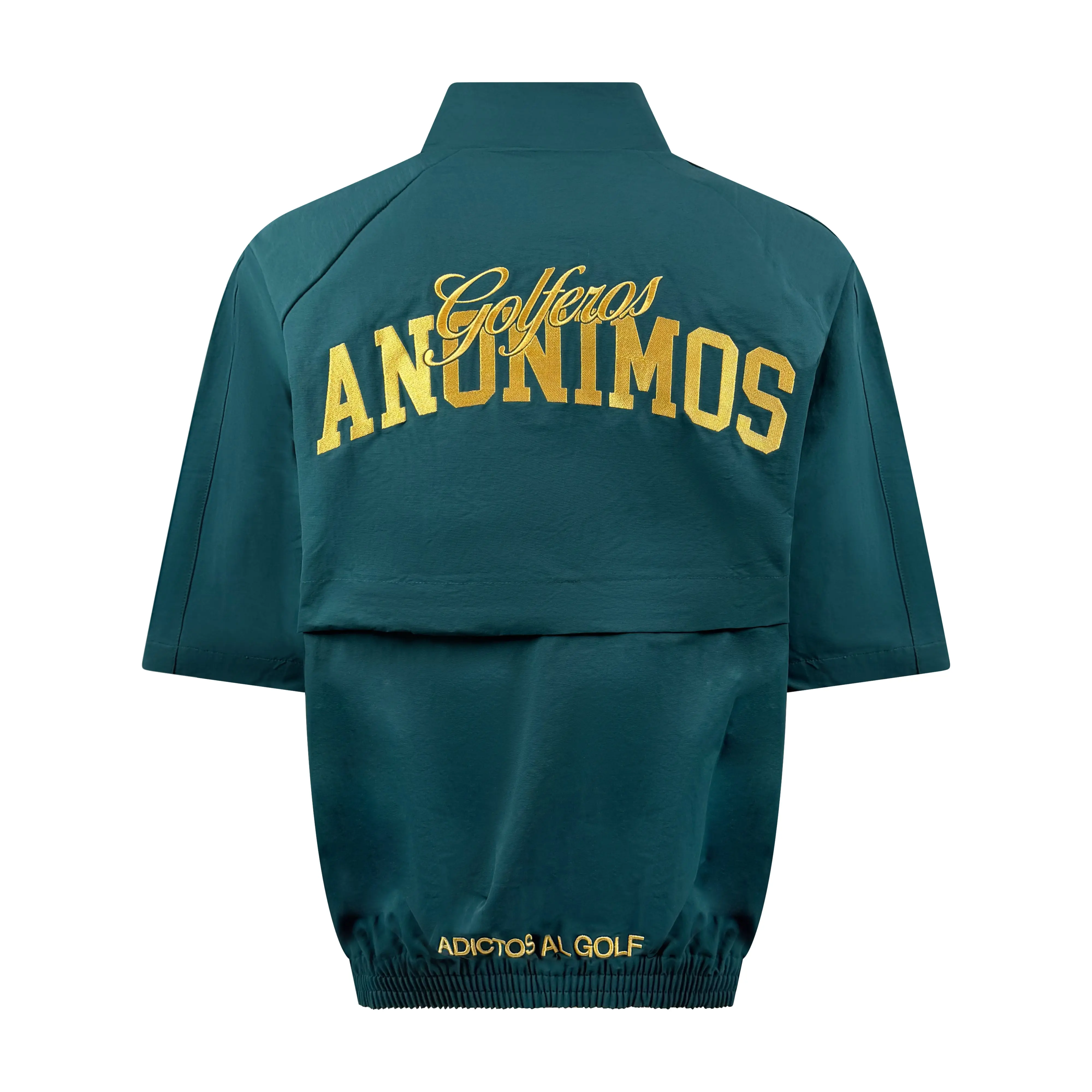 Oversize Vintage Quarter Zip Windbreaker(Emerald Green/Gold)