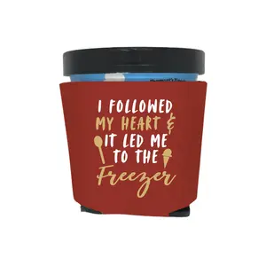 Ice Cream Pint Coolers, I Followed My Heart And It Led Me To The Freezer, Ice Cream Pint Sleeves Favor and Gift, Foam Holder for Ice Cream