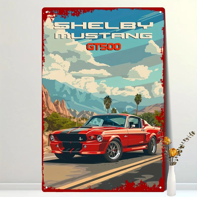 Iron Sign GT500 Legendary Sports Car Showcases Ultimate Speed and Passion 20*30cm/8*12, Suitable for Home, Cafe, Bar, Garage
