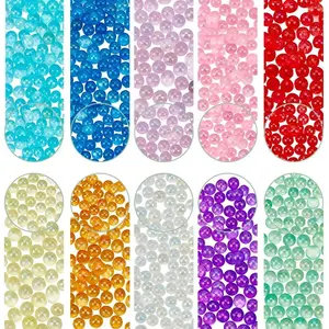 1 Box 100g 10 Colors Small Glass Beads No Hole  Glass Bubble Beads 3.5~4 mm Mini   Round Iridescent UV  Seed Bead Bulk for  Making Adult Shaker Filler  Art Craft