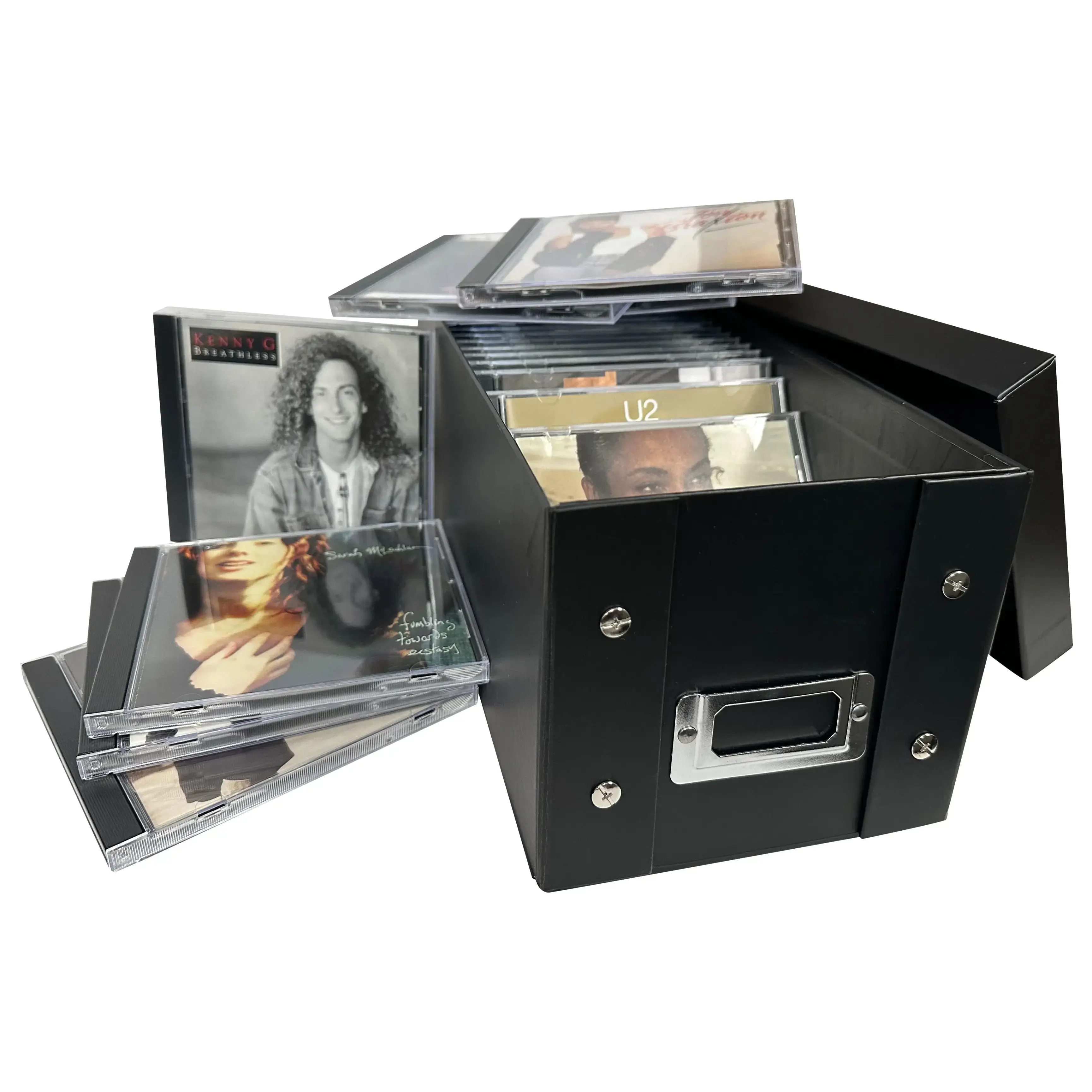 CheckOutStore Black CD Jewel Cases Storage Box (Holds 29 Cases)