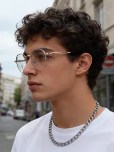 Semi-titanium retro anti-blue light eyeglass frames, lightweight and comfortable, minimalist punk style. Unisex, essential for road trips, street photography, music festivals, beach weddings, photography props.