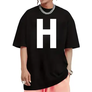 Large White "H" Letter Minimalist Statement Shirt