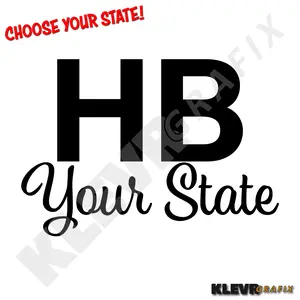 Holler Boys HB + Your State Window Decal Sticker for Cars, Trucks - Inspired by Ryan Upchurch Holler Boy