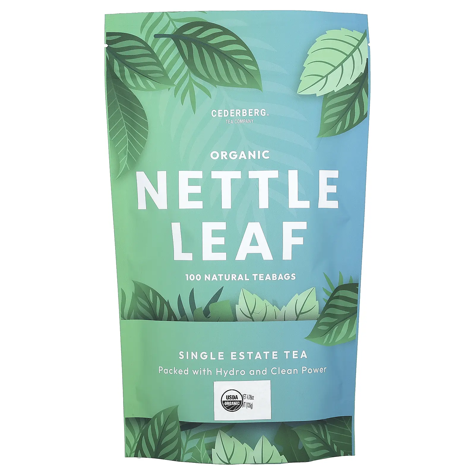 Cederberg Tea Co Organic Nettle Leaf, Caffeine Free, 100 Natural Tea Bags, 4.76 oz (135 g)
