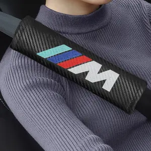 1/2Pcs M Logo For BMW M Performance E36 E39 E46 E30 E34 E53 E90 E60 E70 E92 E93 E83 E84 E87 G01 G11 G12 G20 G30 X1 X2 X3 X4 X5 X6 X7 F30 F20 F10 F15 F16 M3 M4 M5 Emblem Leather Car Safety Belt Shoulder Cover Pads Interior Decoration Premium