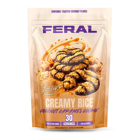 Feral Supps Creamy Rice - Edible Rice Supplement for Fitness 25g Carbs Gluten Free