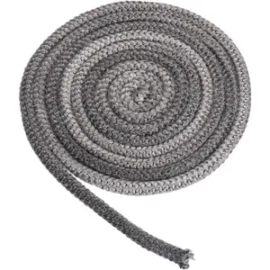 3/8"x 118" Wood Stove Gasket Graphite Fiberglass Round High-Temperature Resistance Seal Rope Replacement for Stoves Fireplace Door, Black