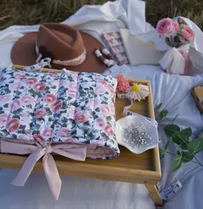 Beloved Pink Roses Handmade Bible Sleeve with Light Pink Interior and Pink Bow for Sweetest Bundle Home Supplies