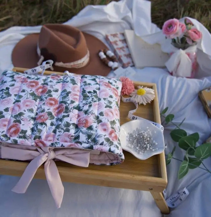 Beloved Pink Roses Handmade Bible Sleeve with Light Pink Interior and Pink Bow for Sweetest Bundle Home Supplies