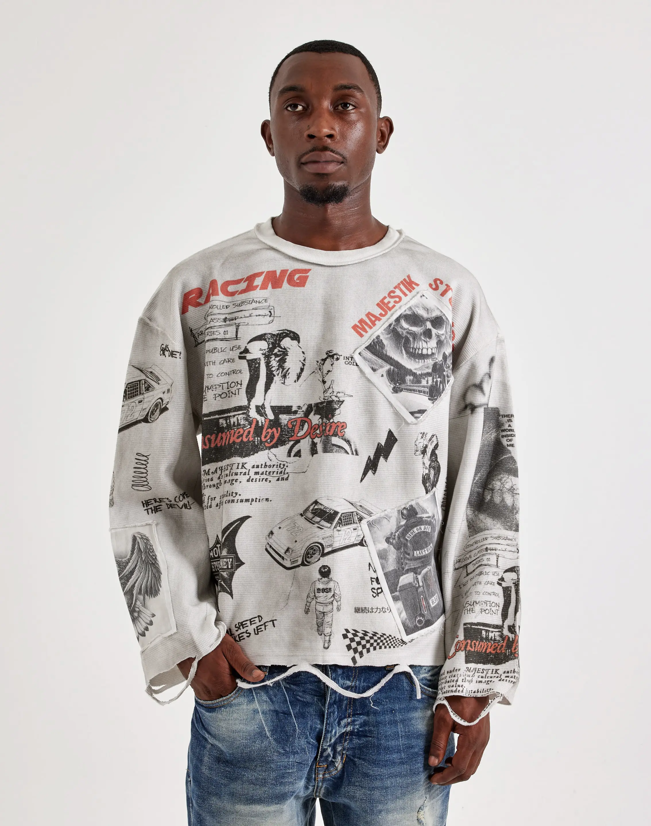 Mens Majestik Racing Studio Long-Sleeve Thermal Shirt