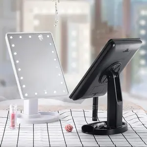 Adjustable Brightness Touch Screen Lighted Makeup Mirror - Battery-Powered Portable Vanity Mirror with Polished Finish & Durable Plastic Design for Home Travel Beauty Routine, Batterypowered Operation