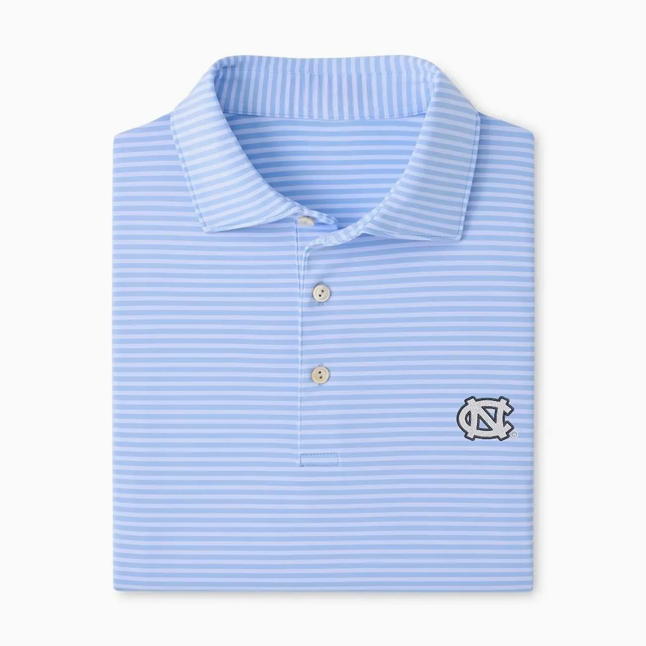College North Carolina Tar Heels Performance Jersey Stripe Polo - Carolina Blue Sleeve Tee, Casual Collared Shirt Boatyard Button-Up Shirt Toile Teddy Polo