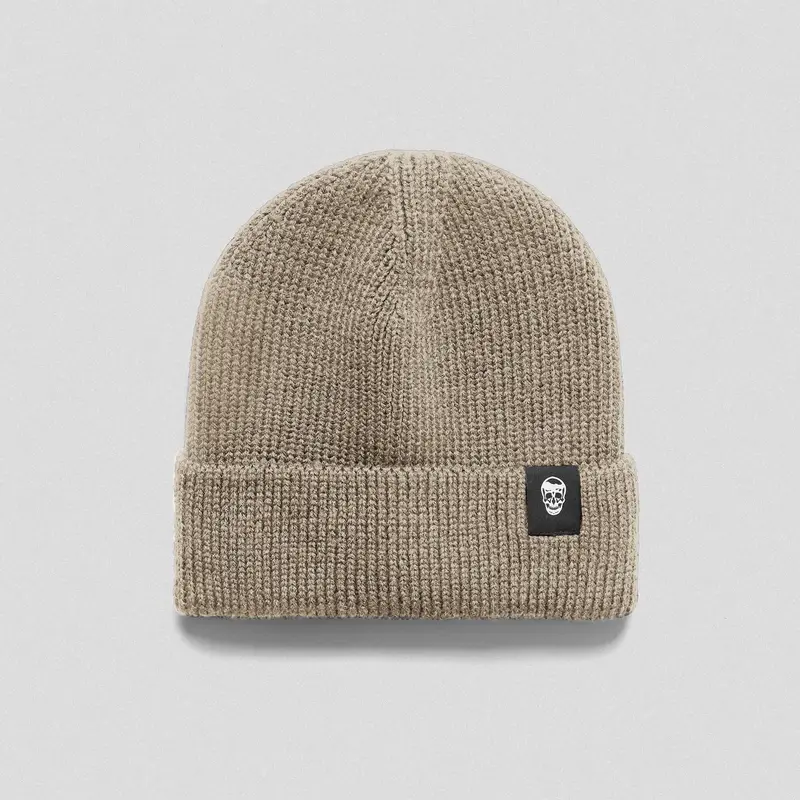Gymreapers Tan Ribbed Knit Skull Cap - Warm, Lightweight & Cuffed Classic Fit for Cold Weather Performance, Skull Caps