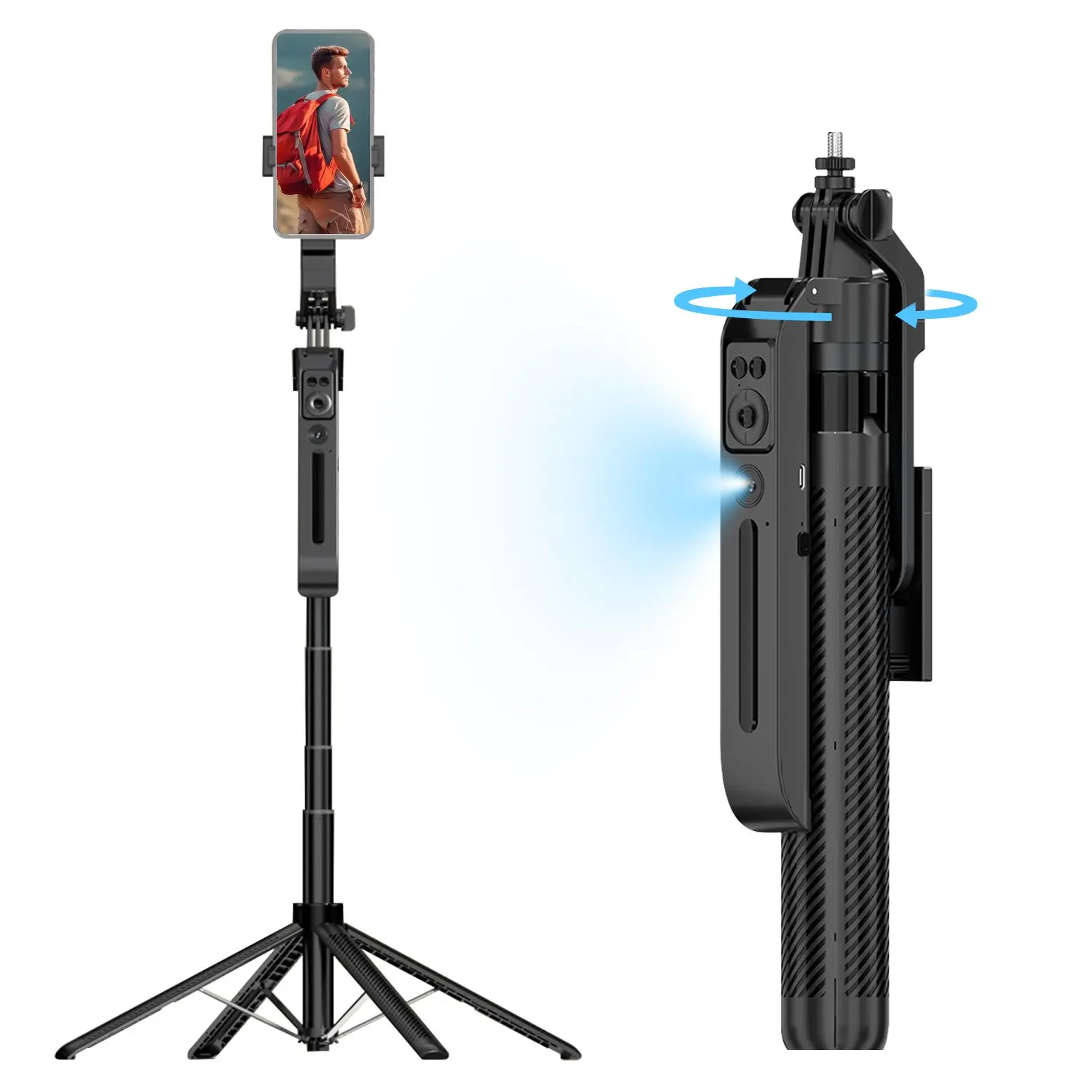 Auto Face Tracking Tripod, 360° Rotation Auto Tracking Phone Holder ...