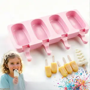 51PCS Silicone Popsicle Mold Set, BPA-Free Nonstick Ice Cream Molds with 50 Wooden Sticks, 100ml Capacity, Heat Resistant -40°F to 446°F for DIY Ice Cream & Cake