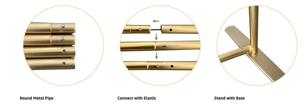 Aluminum Alloy Balloon Flower Gold Arch Backdrop Stand for  Wedding Birthday Baby Shower