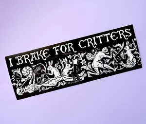 I Brake For Critters Bumper Magnet, Funny Car Magnet, Car Decor