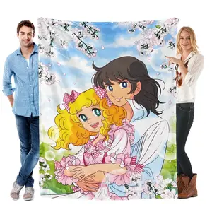 2025 New Style Candy Candy Girl Cartoon Anime Soft Plush Blanket,Flannel Throw Blanket Polyester Blanket for Living Room Bedroom Sofa Kid Gift