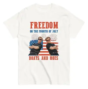 Boats And Hoes Shirt Men's Fourth Of July outfits The 4th Of July Freedom Tee - Boats 'N Hoes Bachelorette T Shirt