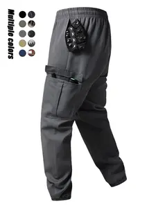 Men's Multi-Pocket Work Pants, Elastic Waistband & Ankle Design, Waterproof Lightweight Running Pants, Hiking Camping Outdoor Work Activewear Sport Trouser