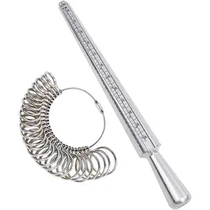 Ring Sizer Measuring Tool Ring Mandrel Ring Measurer Ring Sizing Kit Measure Finger Size Measurement Tool Set Metal Gauge  Size 1-13  Sizers Kit of 27 count