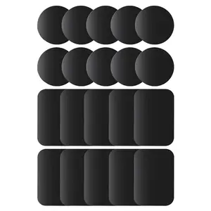 metal plate 20 Pack Mount Metal Plate with Adhesive for Magnetic Cradle-Less Mount 10 Rectangle and 10 Round (Compatible with Magnetic mounts) (Black) Phone Grip Holder Phone Clip