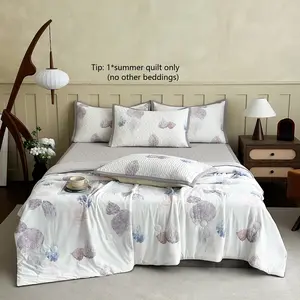 1pc Breathable Summer Bedspread, Cool Sensation Silk Patchwork Quilt, Smooth and Comfortable, Home Use Dual Purpose, Single Piece