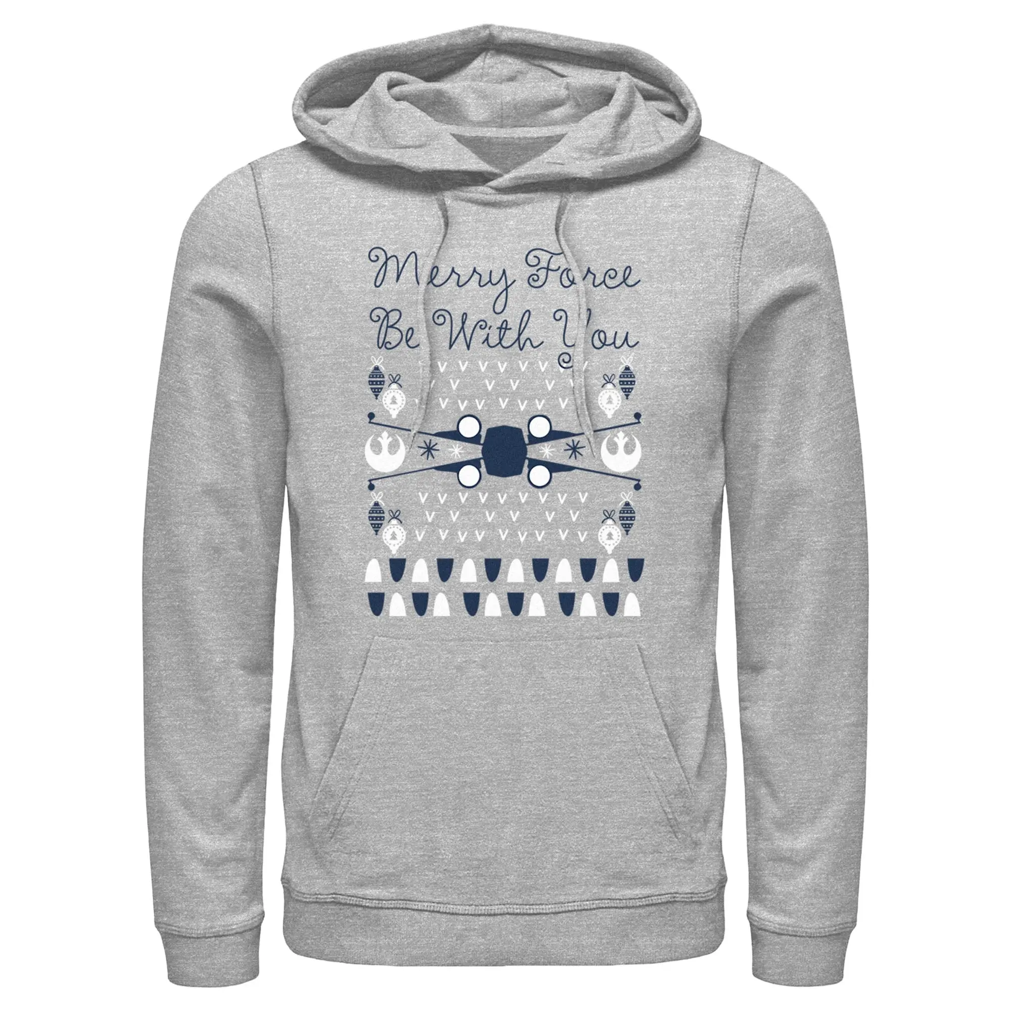 Men's Star Wars: A New Hope Galaxy Stylish Long Sleeve Pullover Hoodie, Fashion Apparel Menswear Top with "Force Be With You" Christmas Graphic Design, Casual Ootd