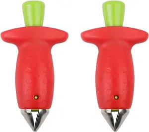 Original Stem Gem Strawberry Huller Red Green Quick Remove Strawberry Stem Tool Kitchen Tools and Picnic Gadgets 2packs