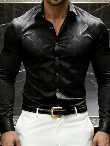 Men's Shirt Cs8601, Classic Business Casual Wear, Office & Party Attire, Fashion Button Front Design