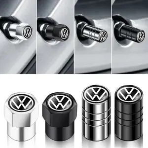 4PCS Metal Car Badges Wheel Tire Valve Caps Covers Auto Accessories For Volkswagen VW Scirocco Jetta Beetle Golf Passat Tiguan