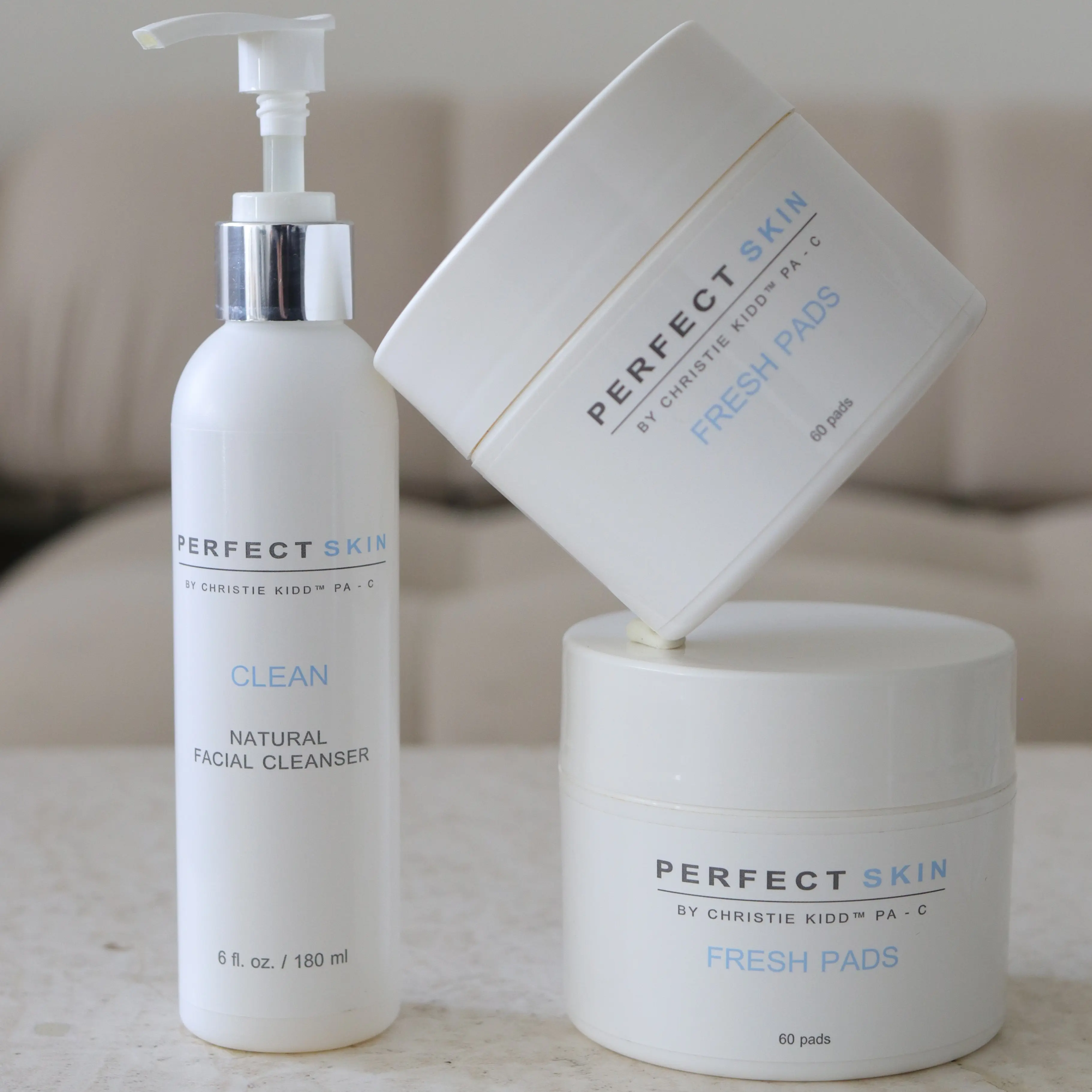 The Duo Bundle - Clean Natural Facial Cleanser & Fresh Pads Skincare Set Skin Repair