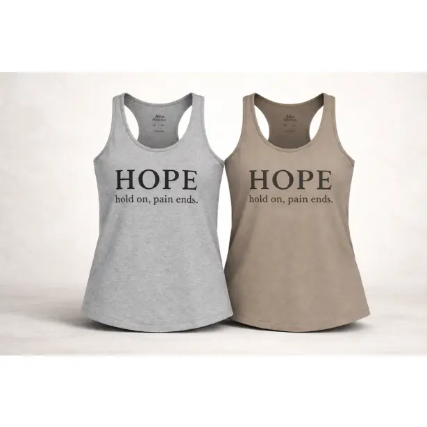 HOPE Hold On Pain Ends Women’s Racerback Tank Top | Inspirational Slim Fit Tank