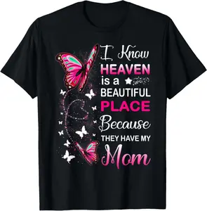100% Cotton Mom Is My Guardian Angel In Heaven Memorial Day Men Women T-Shirt