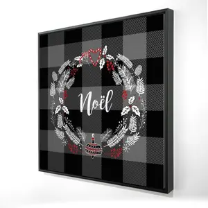 Begin Home Decor 2081-2424-HO1 24 x 24 in. Christmas Wreath Canvas - Gray Kitchen Holiday Home Decor