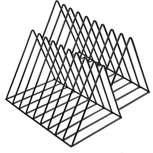 2-Pack Vinyl Holder for Vinyl Record Storage �C Vinyl Record Holder for Albums Storage �C Vertical Record Stand �C Metal Magazine Holder �C File Rack File Sorter Desktop File Organizer �C Triangle File Dividers LP, Photograph Prop Stand