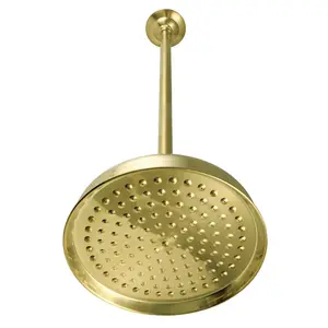 Kingston Brass  10 in. Showerhead with 17 in. Ceiling Mounted Shower Arm, Brushed Brass