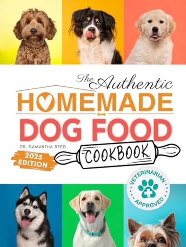 USED Book - The Authentic Homemade Dog Food Cookbook: Vet-Approved, Nutritious Allergy-Friendly Recipes for Dogs of All Sizes | Comprehensive Feeding Guide, Meal ... (Healthy Homemade Dog Food Cookbook Series) by Dr. Samantha Reed (Hardcover) - english
