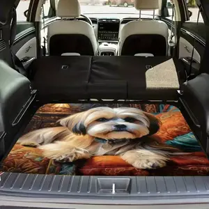 1 Pet-Patterned Car Trunk Mat - Cute Dog Design, Soft And, Suitable for Suvs And Sedans, Keep The Interior Clean, Stylish And Durable, a Must-Have for Pet Lovers, Easy to Maintain The Interior Environment.