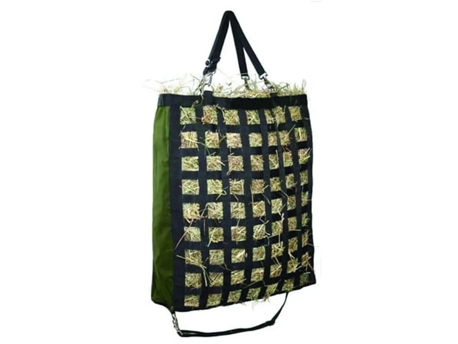 Gatsby Leather Slow Feed Hay Bag for Farm Animals, 16x5x27in, Hunter Green, Prevents Waste, Slows Intake, Ideal for Trailering, Model 5-604243, 16 X 5 X 27