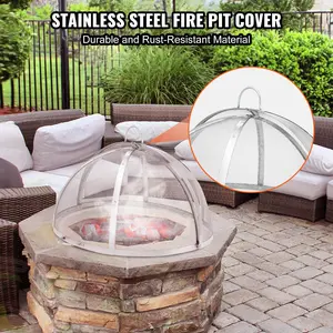 【Spotlight Day】VEVOR Firepit Spark Screen Lid, 36" Diameter, Outdoor Firepit Ring Cover Round Accessories, Fire Pit Metal Cover, Easy-Opening Stainless Steel Fire Ring Covers for Outdoor Patio Fire Pits Backyard