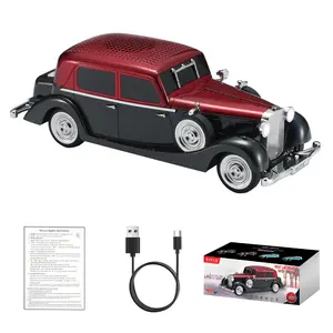 WSTER WS-1934 Retro Classic Car Bluetooth Replica Speaker – Wireless HD Sound with FM Radio,TWS Stereo,LED Party Lights,Built-in Microphone Hands-Free Call, Surprise Portable Gift for Party Use