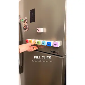 PILL CLICK Daily Pill Dispenser – Magnetic One-Click 3D Printed Medication Holder