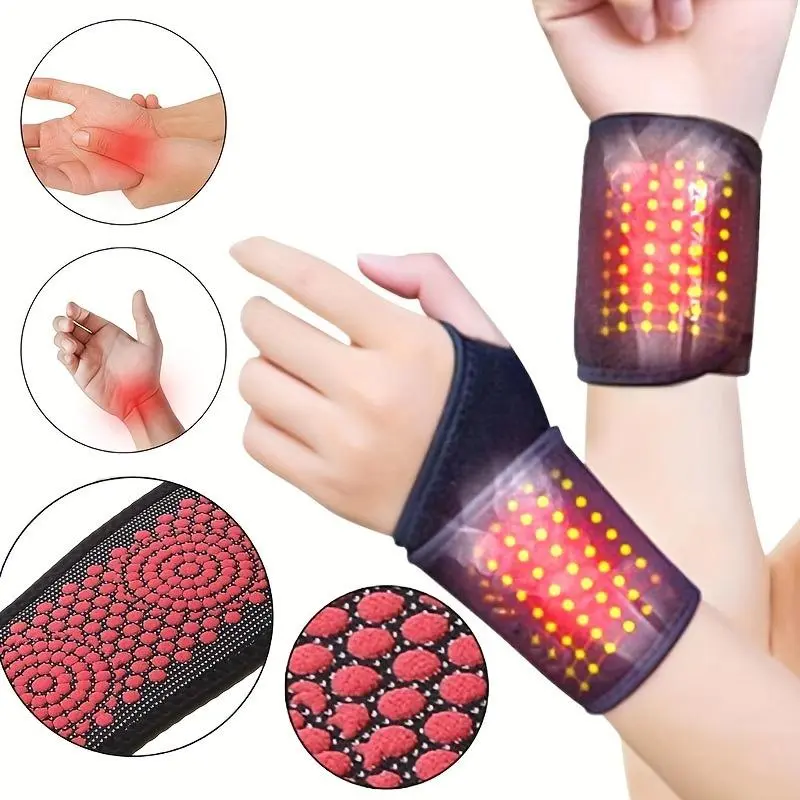 Self-Heating Technology Magnetic Wrist Supporter-Washable Cloth Wristband for Pain Relief and Relaxation