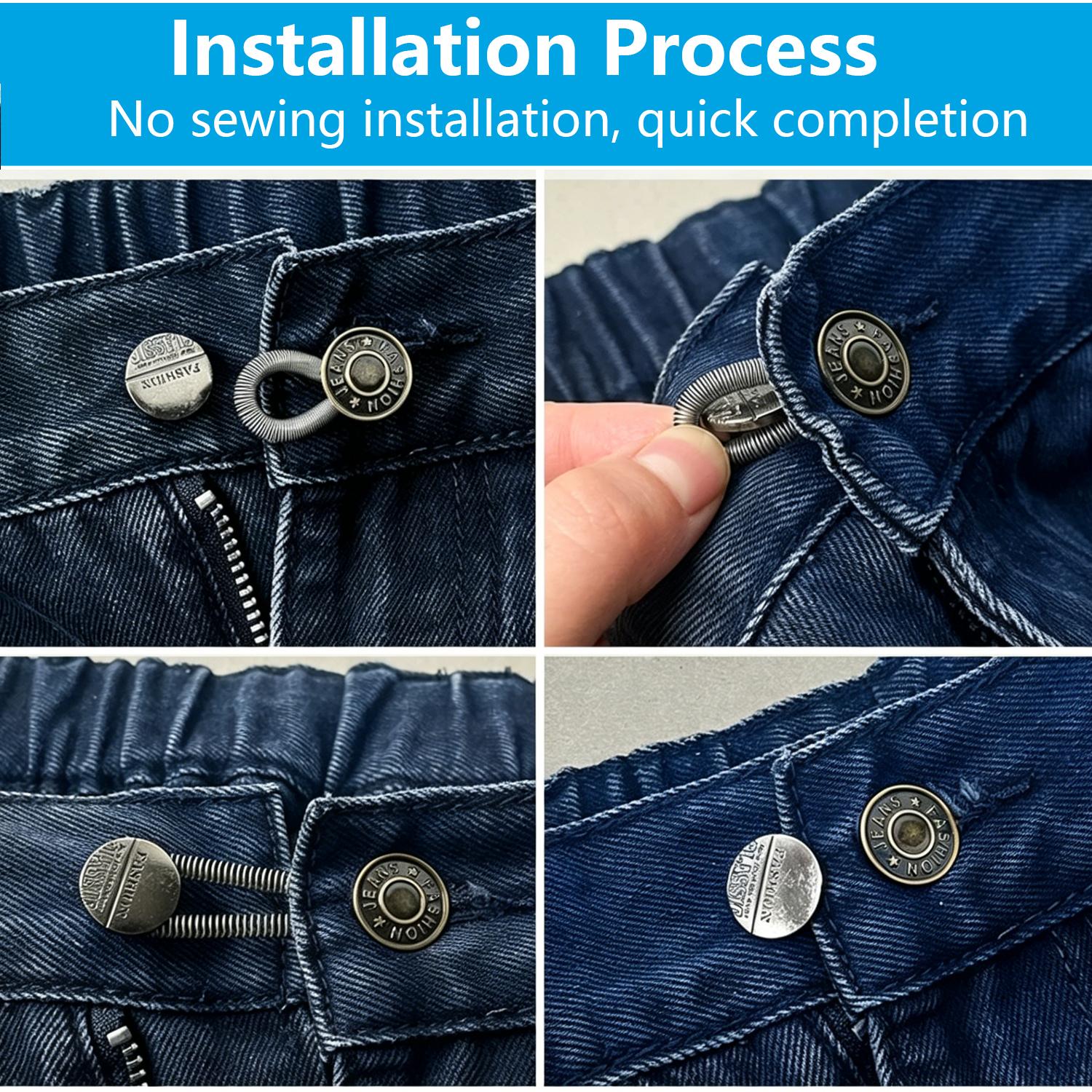 20 Pcs Premium Metal Button Extenders for Jeans & Pants - Easy Hook-On, Bronze Tone, Universal Fit, Instant Waist Expansion for Daily Wear (Sewing Accessories & Haberdashery)